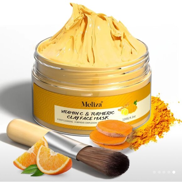 Meliza Vitamin C & Turmeric Clay Face Mask 120g Deep Cleansing & Moisturizing - Picture 6 of 6